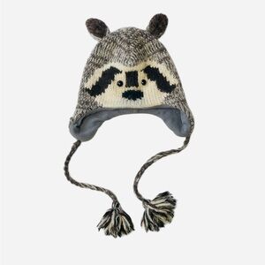 Wool Raccoon Animal Knit Kids Hat 5T